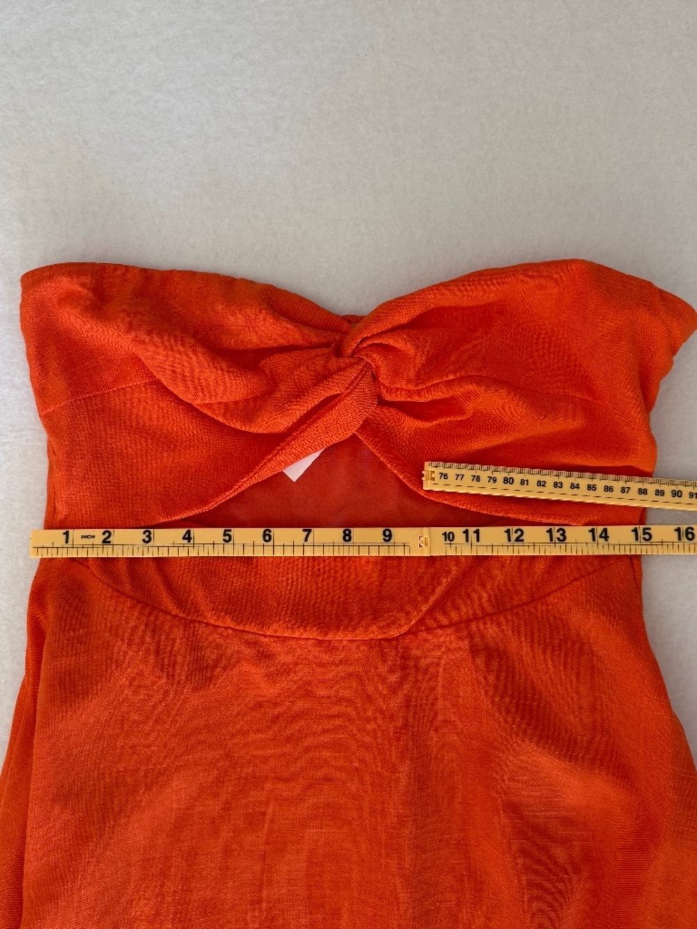 Showpo Avie Orange Twist Strapless Cutout Cocktail Midi Dress NWT US 10 Party - Picture 13 of 15